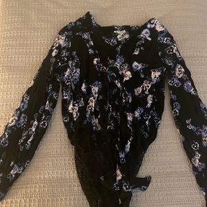 free people floral body suit